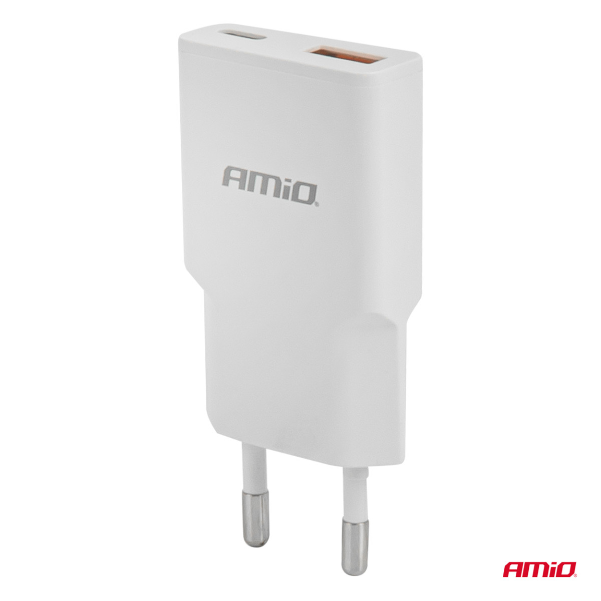 Tinklo įkroviklis 230V 20W GaN USB-C USB-A AMIO-04838