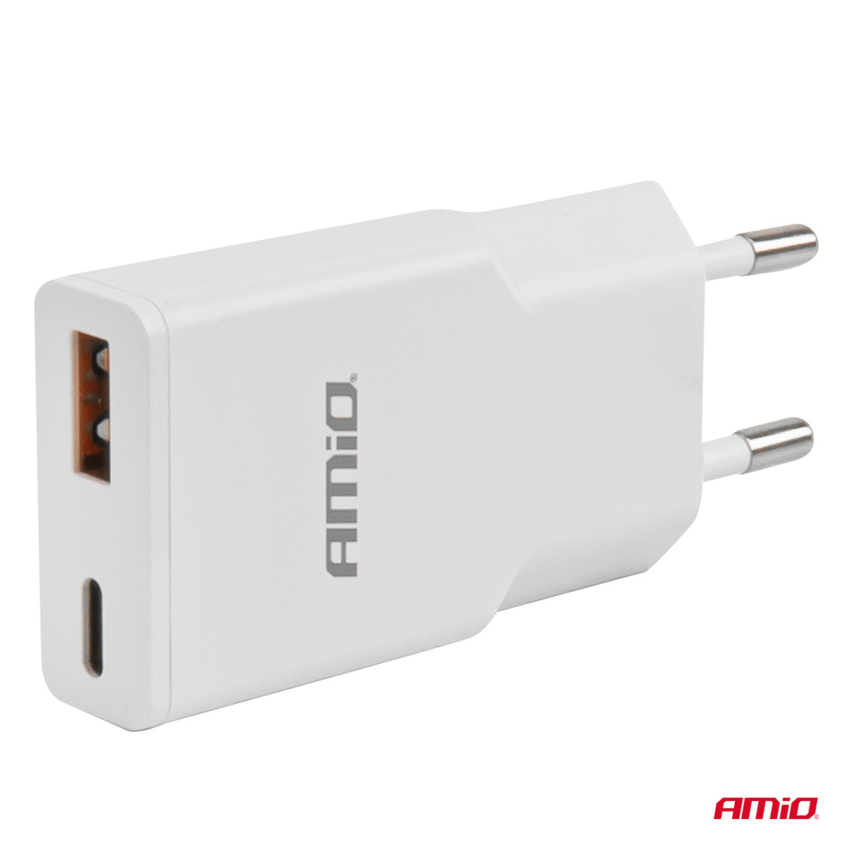 Tinklo įkroviklis 230V 20W GaN USB-C USB-A AMIO-04838
