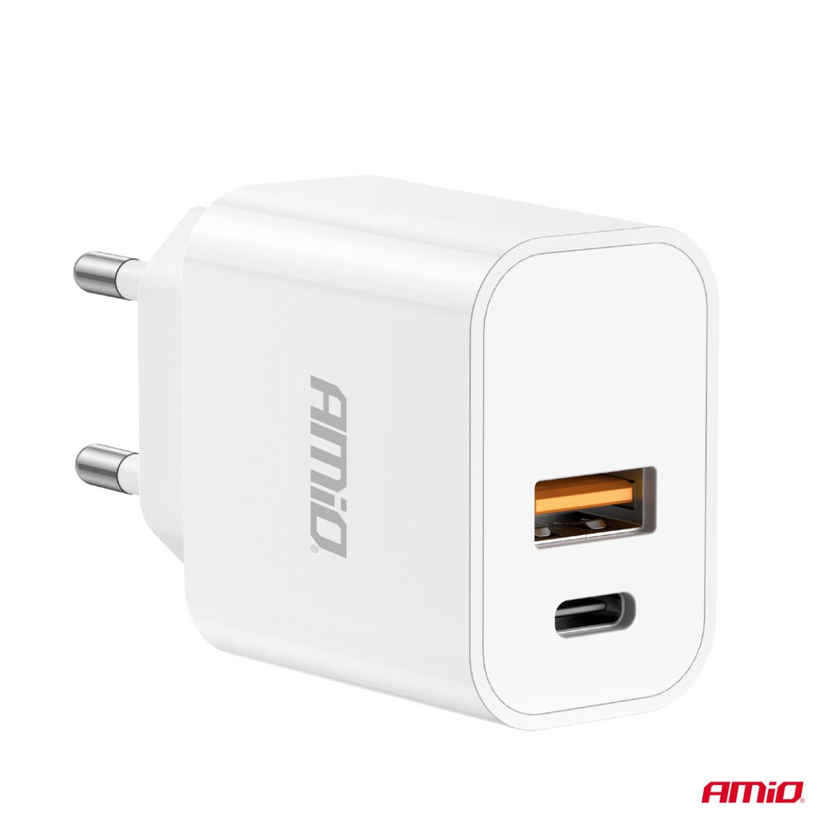 Sieninis įkroviklis PCH PRO-09 USB+USB-C 20W Quick Charge 230V