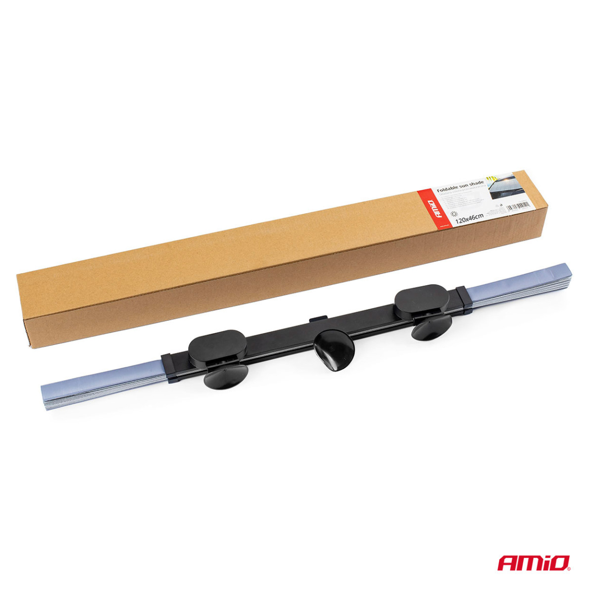 Sulankstoma priekinio stiklo saulės apsauga 120x46 cm AMIO-02910