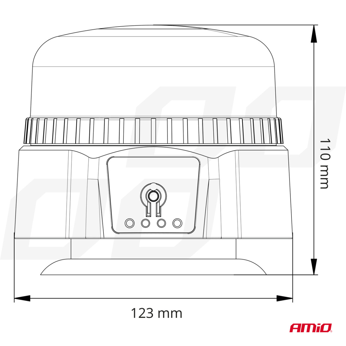Belaidė LED įspėjamoji lempa R65 R10 12V 24V AMIO-03931