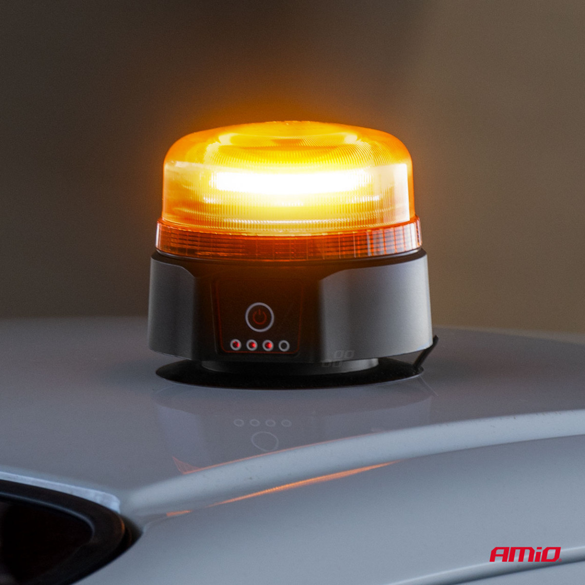 Belaidė LED įspėjamoji lempa su nuotoliniu valdymu R65 R10 12/24V AMIO-03932