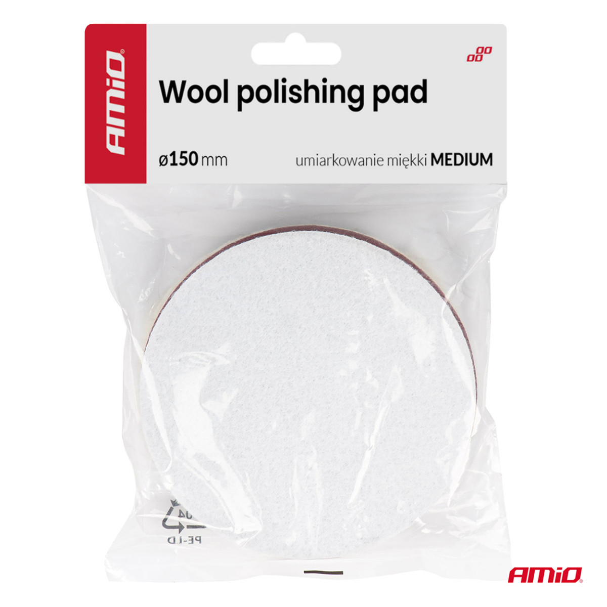 Vilnonis poliravimo diskas, vidutinio kietumo, 150 mm ADET-35 AMIO-04883