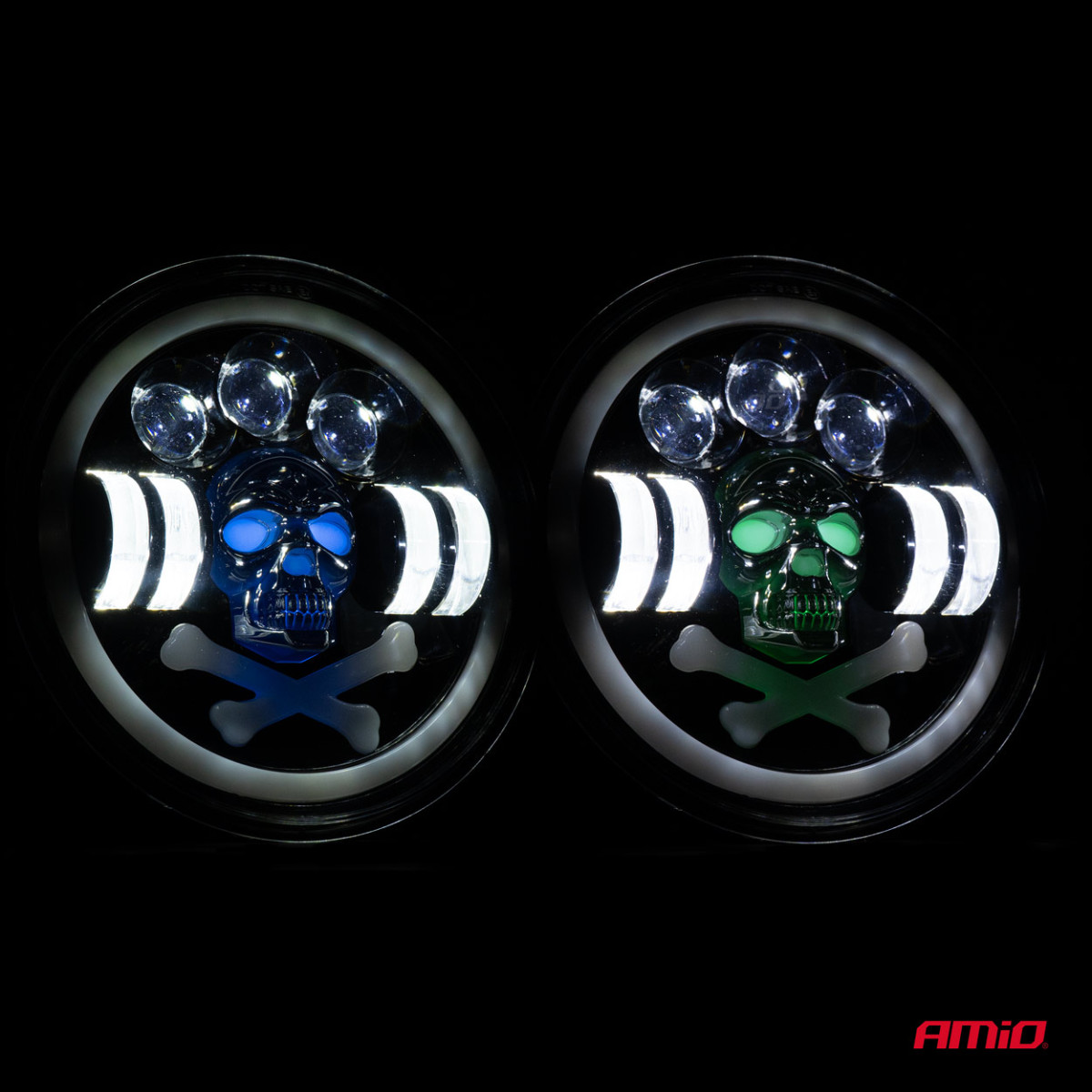 LED daugiafunkcis kaukolės formos darbinis žibintas 9-36V 60W