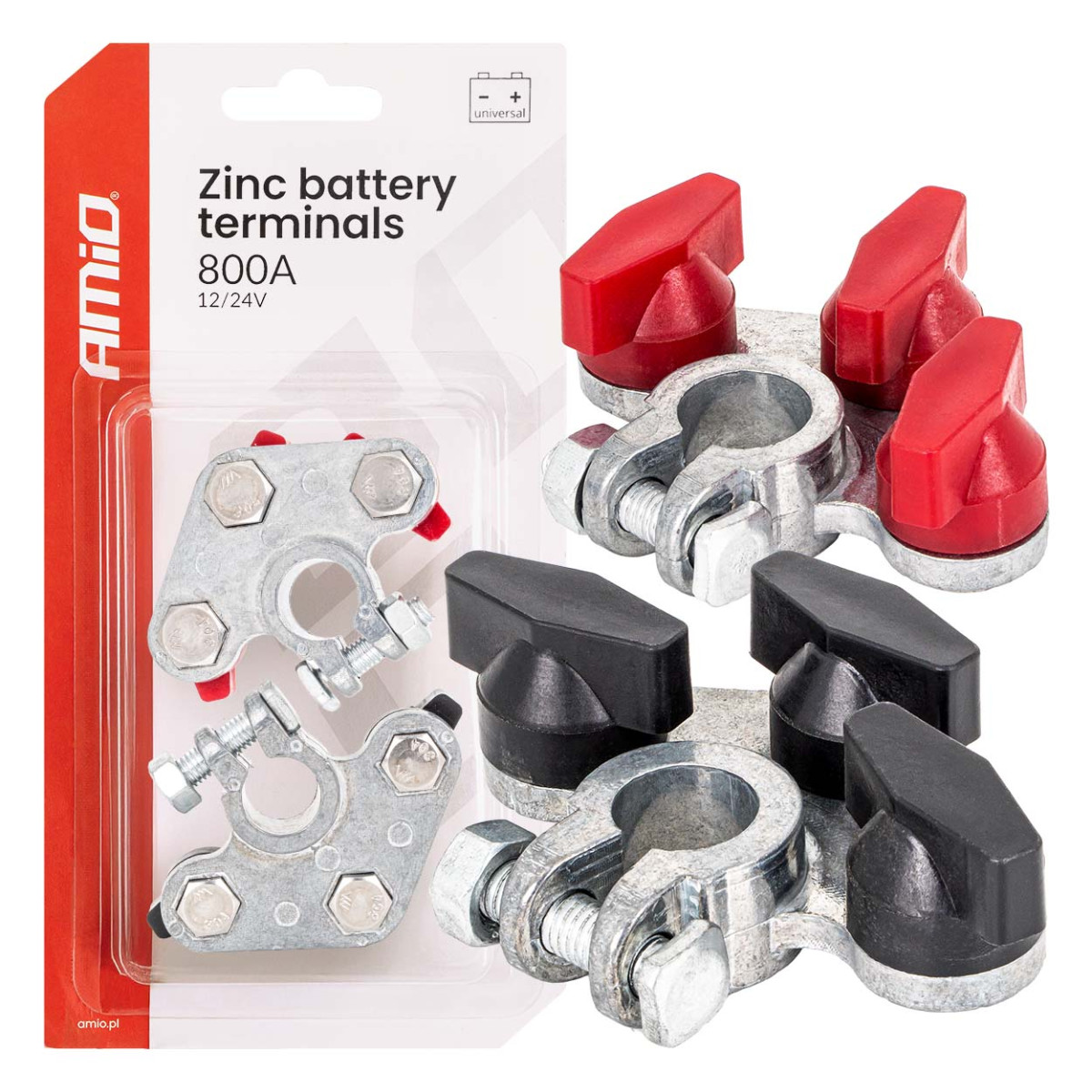 Akumuliatoriaus gnybtai 800 A, cinkuoti, 2 vnt. AMiO-04391