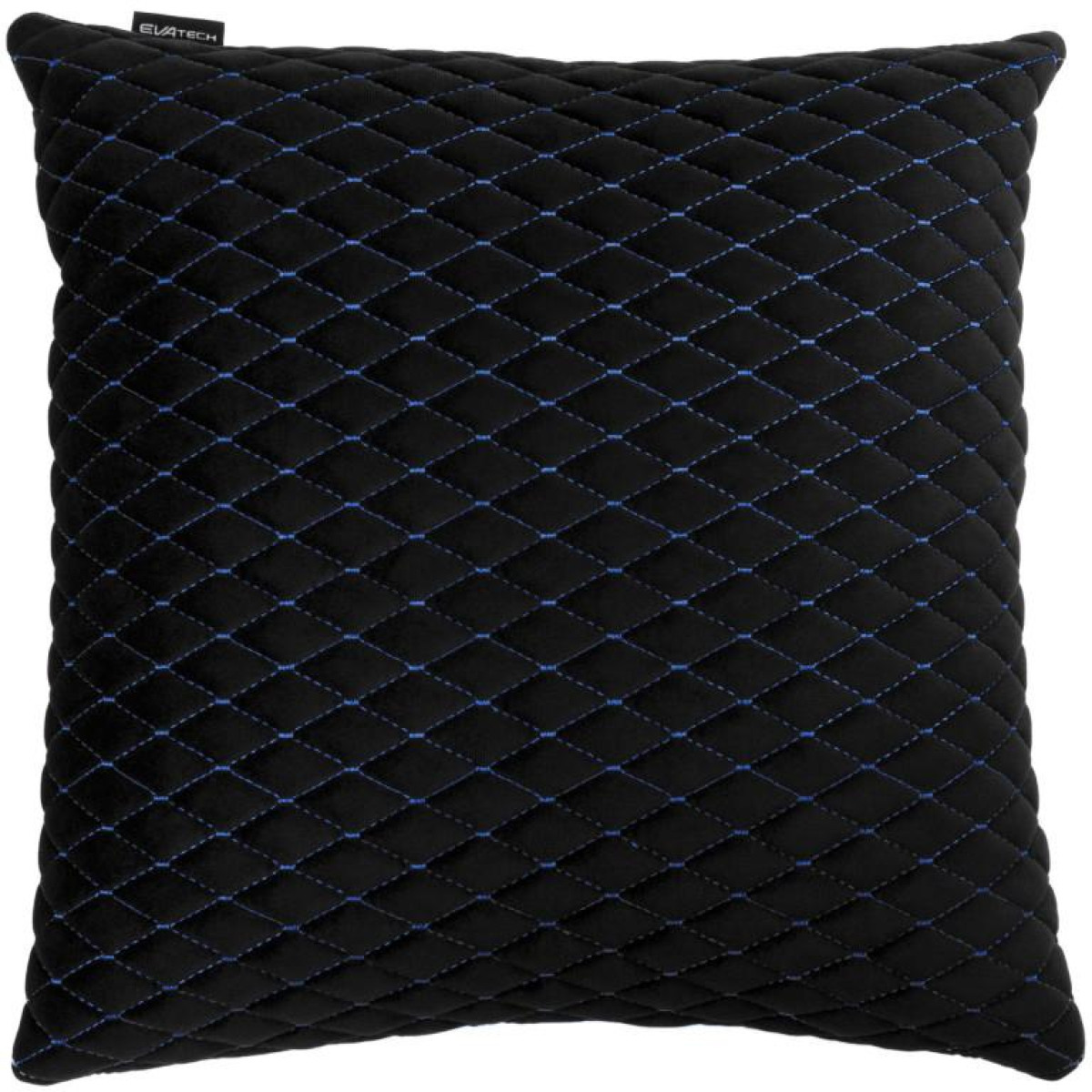 Automobilio pagalvė EVAtech 40x40 cm - juoda / mėlynos siūlės Automobilio pagalvė EVAtech 40x40 cm - juoda / mėlynos siūlės