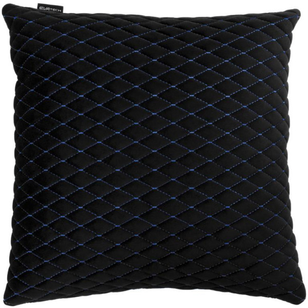 Automobilio pagalvė EVAtech 40x40 cm - juoda / mėlynos siūlės