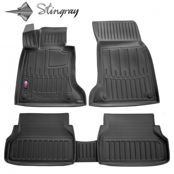 Guminiai 3D kilimėliai BMW 5 E60 2003–2010, 5 pc. / juoda / 5027115 / paaukštintais kraštais