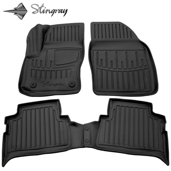 Guminiai 3D kilimėliai FORD Kuga I 2008-2012m., 4 pc. / juoda / 5007144 / paaukštintais kraštais