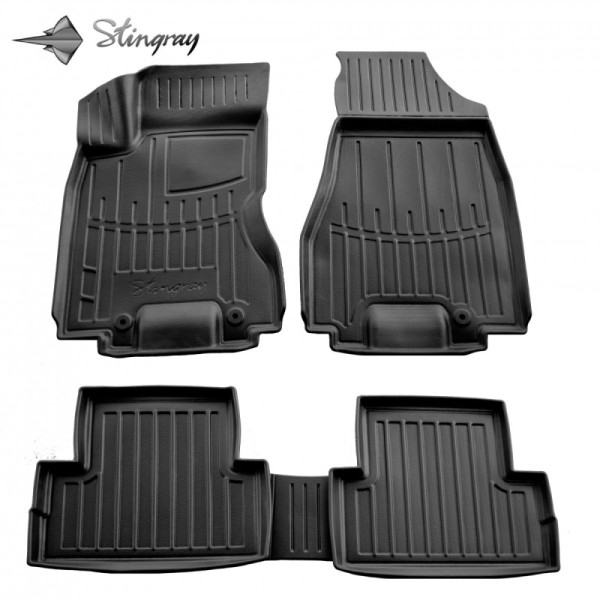 Guminiai 3D kilimėliai NISSAN X-Trail T31 2007-2014m., 5 pc. / juoda / 5014145 / paaukštintais kraštais