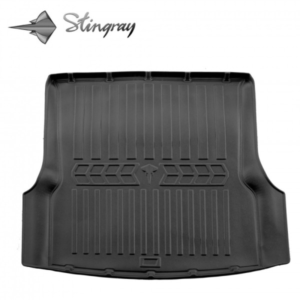 Guminis bagažinės 3D kilimėlis TESLA Model S 2012-2021m. (rear trunk 5 seats) / 6050071 / paaukštintais kraštais